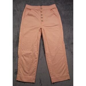 Madewell Pants Womens Size 30 Pink Crop Button Fly Stretch Relaxed High Rise